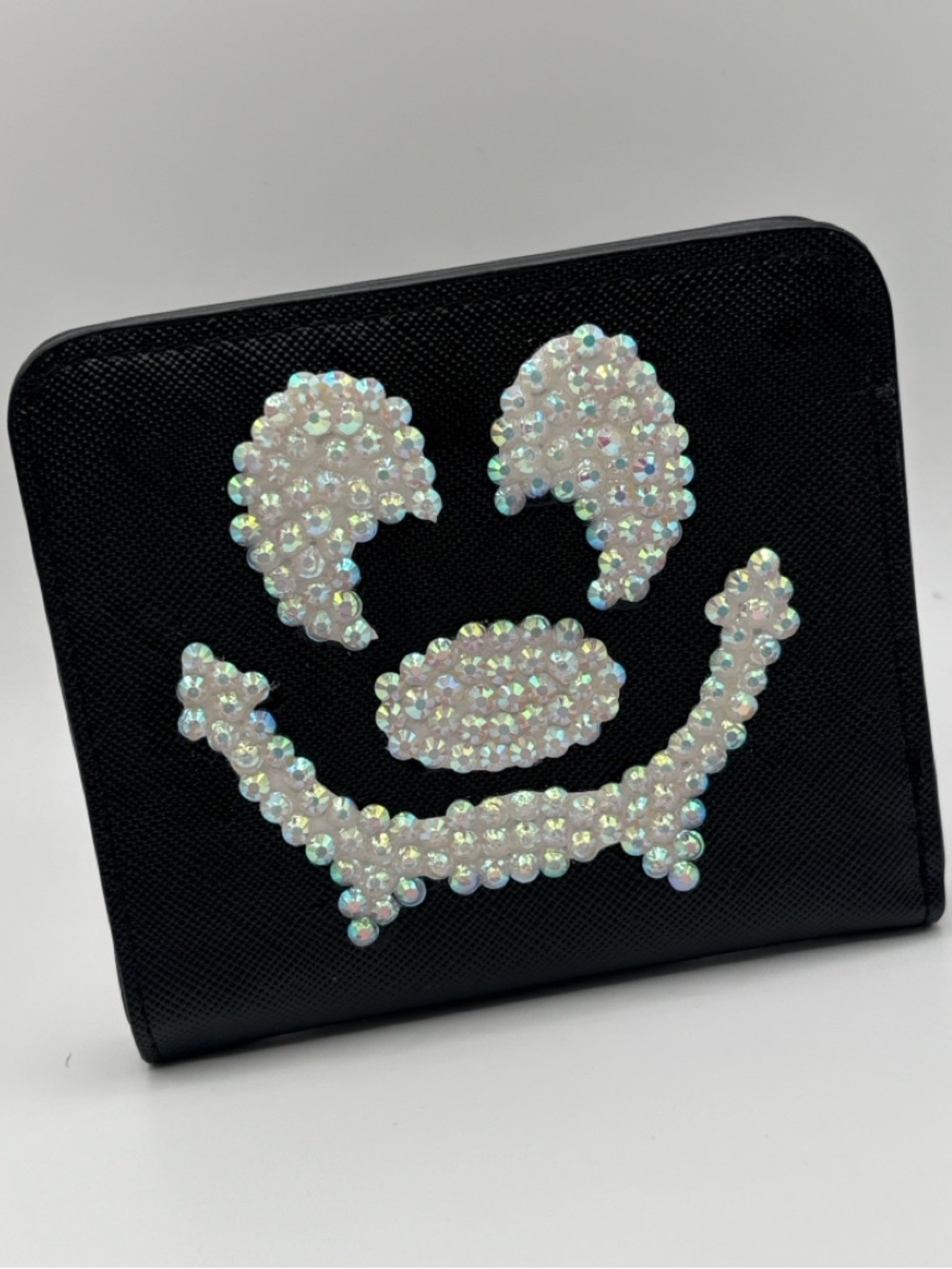Disney Mickey Mouse Vampire Wallet Black w/ Iridescent Gems Snap Close Bifold